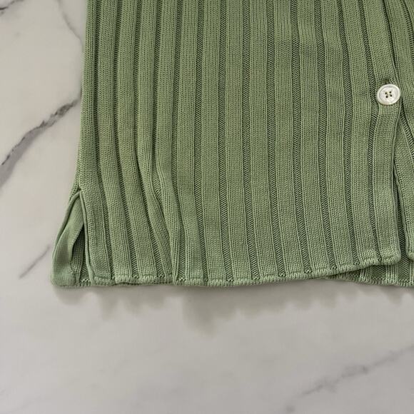 Vtg Escada Elements Chunky knit Cardigan green Sz L Preppy Academia Goblin core - Picture 6 of 9